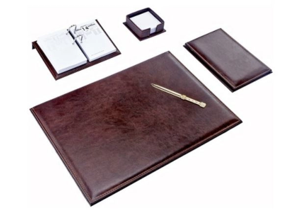 Set birou 5 piese, maro, piele ecologica BR-0502